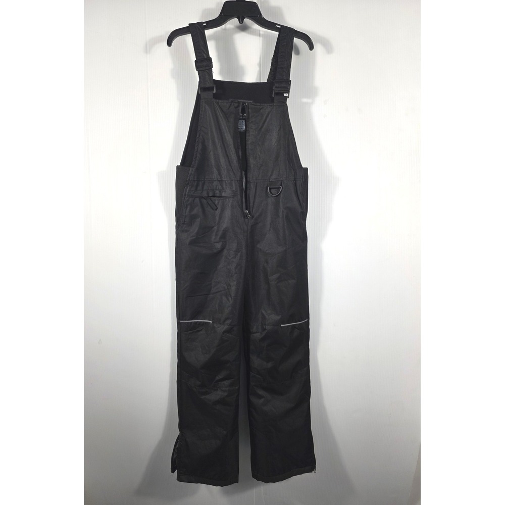 Pursky Kids Black Insulated Snow Bibs Ski Overalls Size 14-16 Adjustable Straps